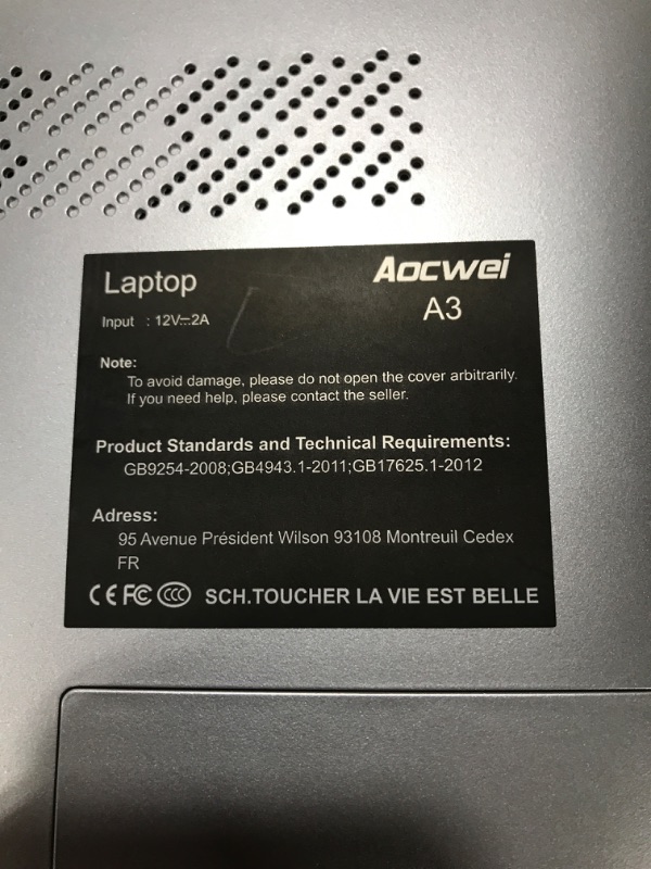 Photo 4 of PARTS ONLY!! Aocwei 15.6" Laptop FHD Aocwei with Wireless Mouse for Work Study -Silver