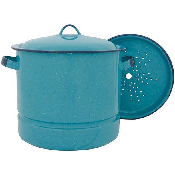 Photo 1 of 15 qt. Steamer Pot&#44; Turquoise Blue
