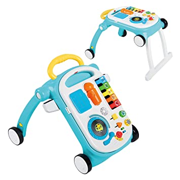 Photo 1 of Baby Einstein Musical Mix ‘N Roll 4-in-1 Push Walker, Activity Center, Toddler Table and Floor -Toy for 6 Months+, Blue
