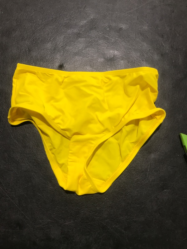 Photo 2 of City Threads Girls' Swimming Bottom UPF50+ Rash Guard Swim Brief Yellow With Matching Stitch 14