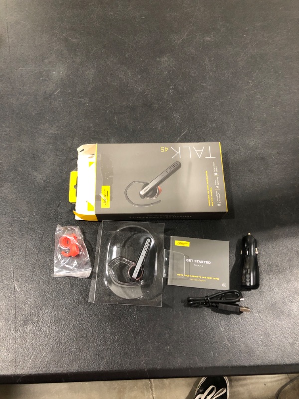 Photo 2 of Jabra Talk 45 Bluetooth Headset for High Definition Hands-Free Calls with Dual Mic Noise Cancellation, 1-Touch Voice Activation and Streaming Multimedia