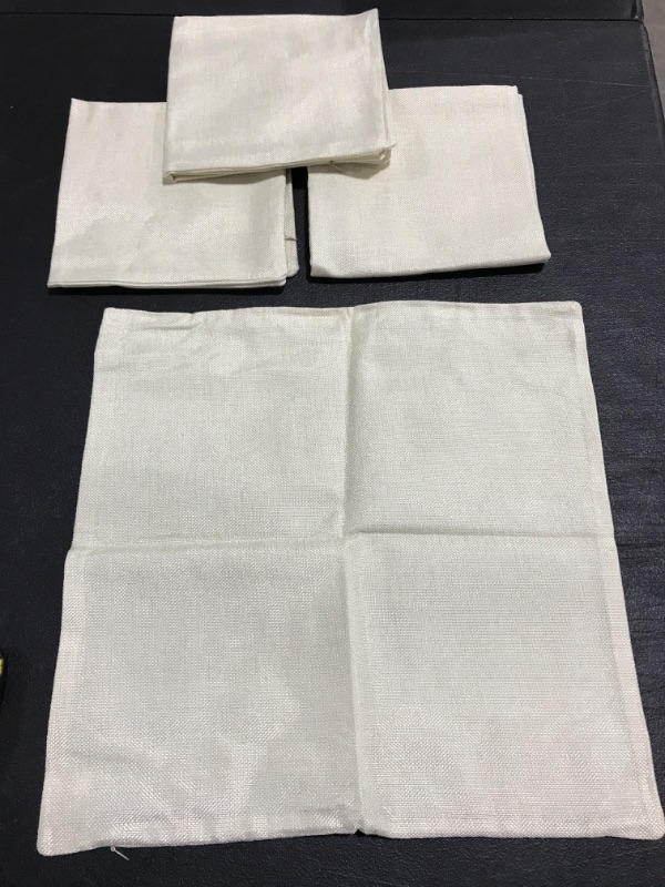 Photo 1 of 4 PACK - THROW PILLOW COVERS. CREAM COLOR. SIZE APPROX. 18" x 18"