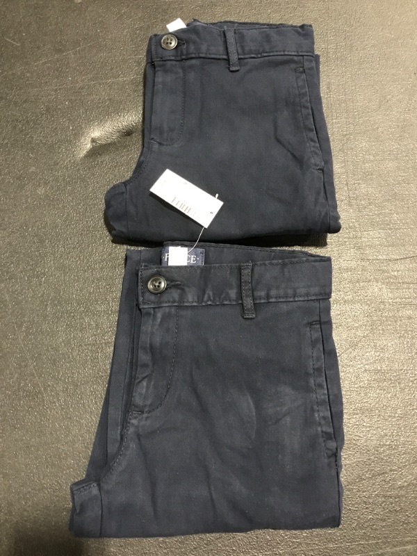 Photo 2 of Boys Uniform Stretch Chino Pants 2-Pack. NAVY BLUE. SIZE 6 TALL. 
