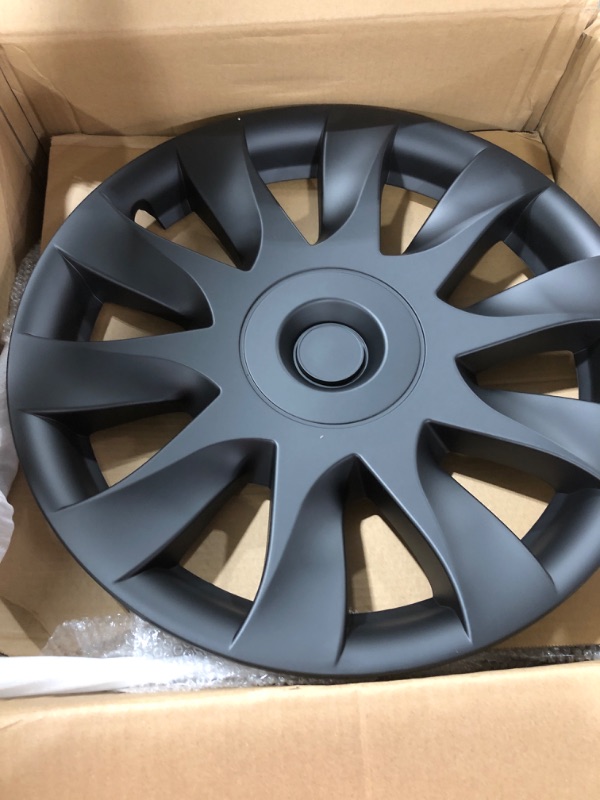 Photo 1 of XINFOOB Tesla Model 3 Wheel 19-Inch Hub Cap Replacement ABS Cover Set of 4 Matte Black 2020-2023 Model Y Accessories 19" matte black style 1