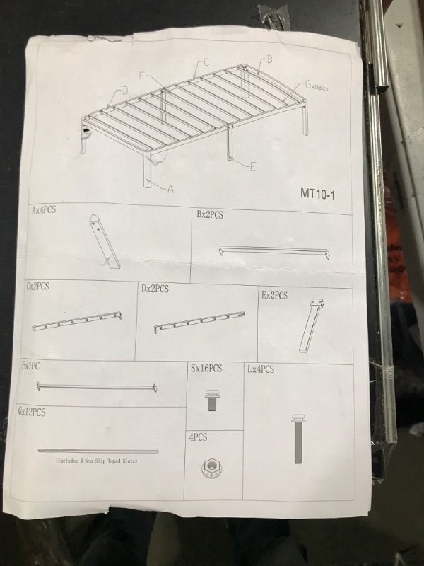 Photo 2 of 14 INCH METAL BED FRAME TWIN 74.5 X 37.9X14