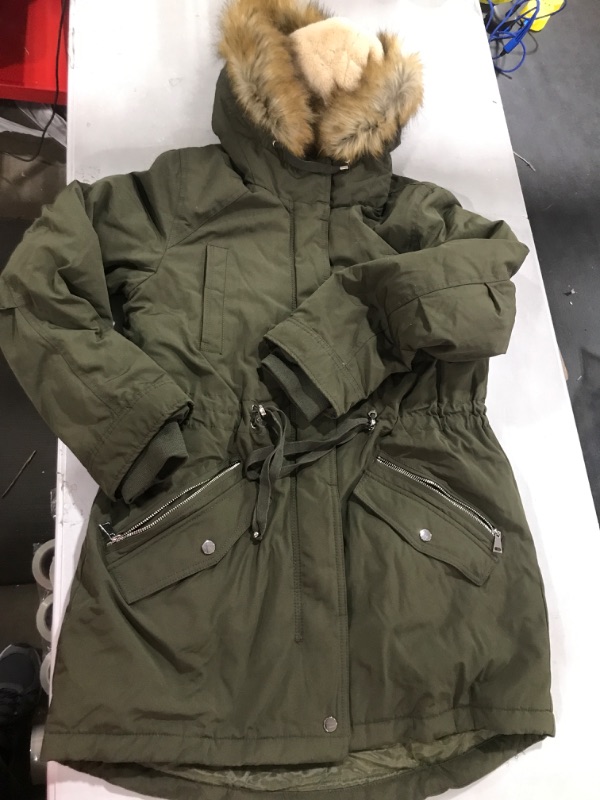 Photo 1 of ROYAL MATRIX Women's Winter Coats Hooded Parka Coat Fleece Lined Warm Long Winter Jacket Thick Coats with Pockets Army Green 2