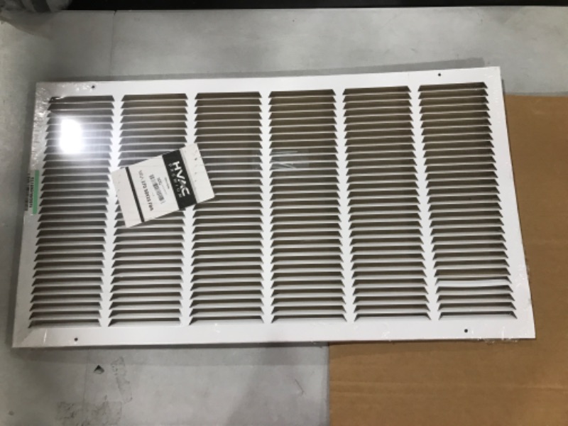 Photo 2 of 30"w X 16"h Steel Return Air Grilles - Sidewall and Ceiling - HVAC Duct Cover - White [Outer Dimensions: 31.75"w X 17.75"h]