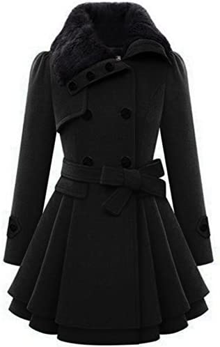 Photo 1 of Zeagoo Women's Fashion Faux Fur Lapel Double-Breasted Thick Wool Trench Coat Jacket
Size XXL