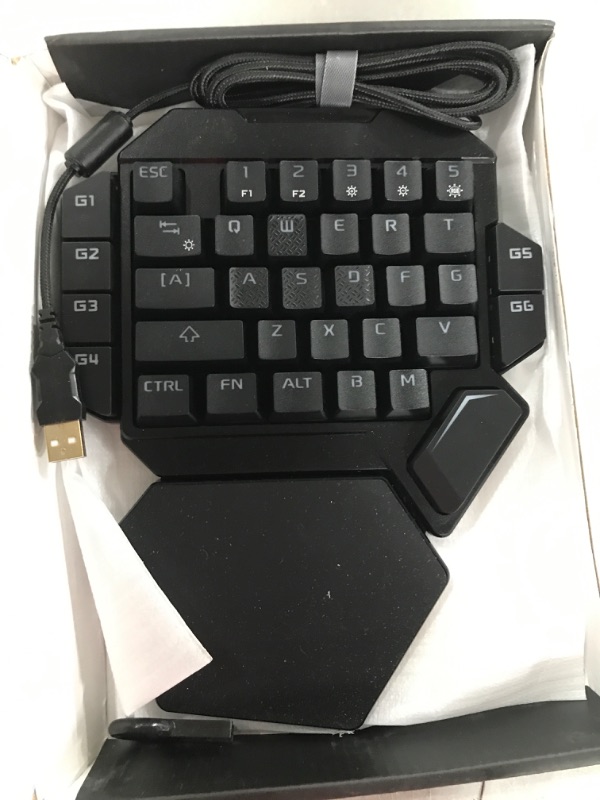 Photo 2 of RGB One Handed Mechanical Gaming Keyboard,Colorful Backlit Professional Gaming Keyboard with Wrist Rest Support,USB Wired Single Hand Mechanical Keyboard for Game