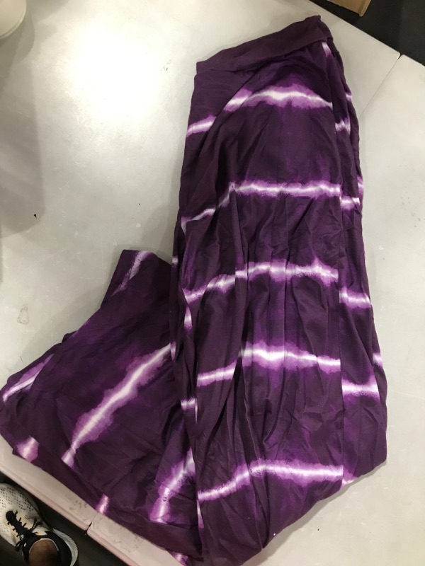 Photo 2 of NEWCOSPLAY Women's Comfy Pajama Pants Casual Drawstring Palazzo Lounge Wide Leg Pants Stripe-purple Large **MISSING DRAWSTRING** 