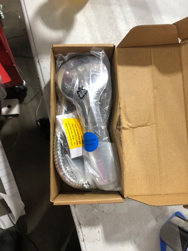 Photo 1 of YOO.MEE High Pressure Handheld Shower Head with Powerful Shower Spray against Low Pressure Water Supply Pipeline, Multi-functions, Bathroom Accessories w/ Hose, Bracket, and Teflon Tape