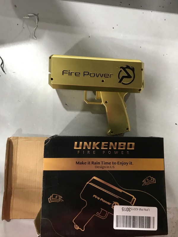 Photo 2 of 
UNKENBO Gold Money Gun Shooter – Prop Guns for Movies That Look Real , Money Gun Make it Rain with Play Money 100 Dollar Bills ( Metallic Gold )