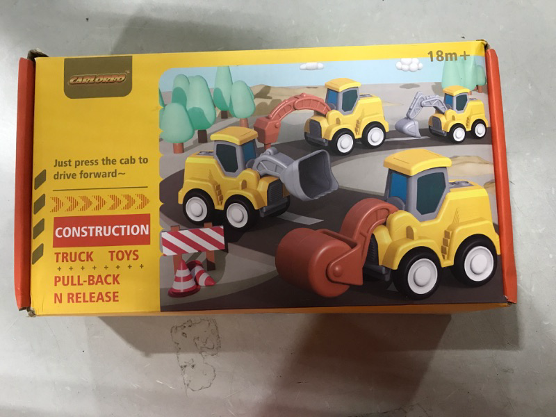 Photo 3 of CARLORBO Toy Cars for Toddlers 1-3 - Pull Back Cars Toys, Press and Go Truck Toys for 18 Months to 2 3 4 5 Years, ABS Toy Figure Cars Play Vehicles for Boys Girls Gift 4 PCS