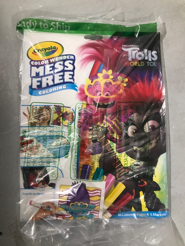 Photo 2 of Crayola Trolls 2, Color Wonder Mess Free Coloring Pages & Markers, Gift for Kids, Age 3, 4, 5, 6