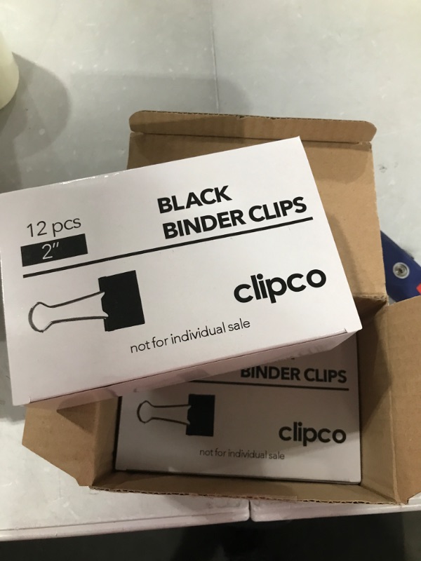 Photo 2 of Clipco Binder Clips Extra Large 2-Inch Black (24-Pack)