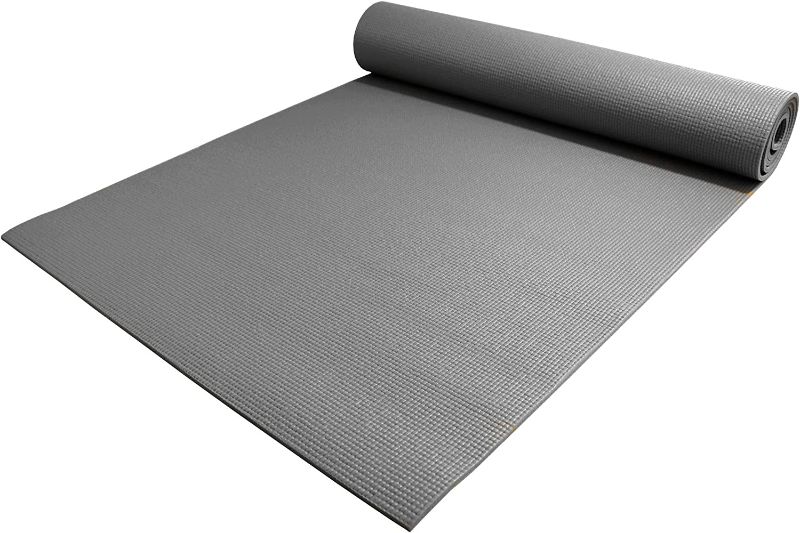Photo 1 of 1/4" Thick High-Density Deluxe Non-Slip Exercise Pilates & Yoga Mat, Gray