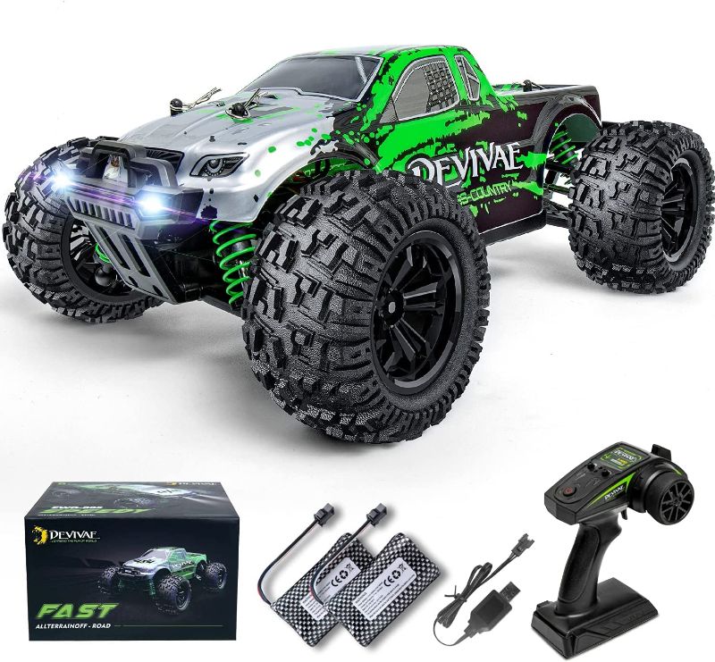 Photo 1 of DEVIVAE 1:18 RC Cars for Kids,36 KM/H High Speed Remote Control Car for Adults, 4X4 Electric Offroad Monster Trucks,2.4GHz All Terrain Vehicle Toy with 2 Batteries,50 Mins Play Gift for Boy Girl