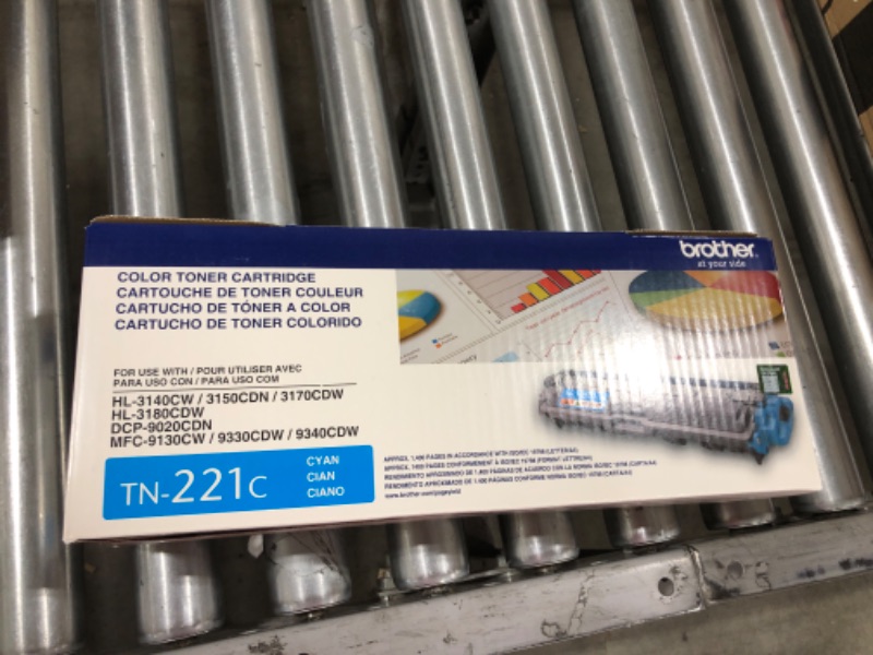 Photo 2 of Brother Genuine Standard-yield Cyan Printer Toner Cartridge TN221C
