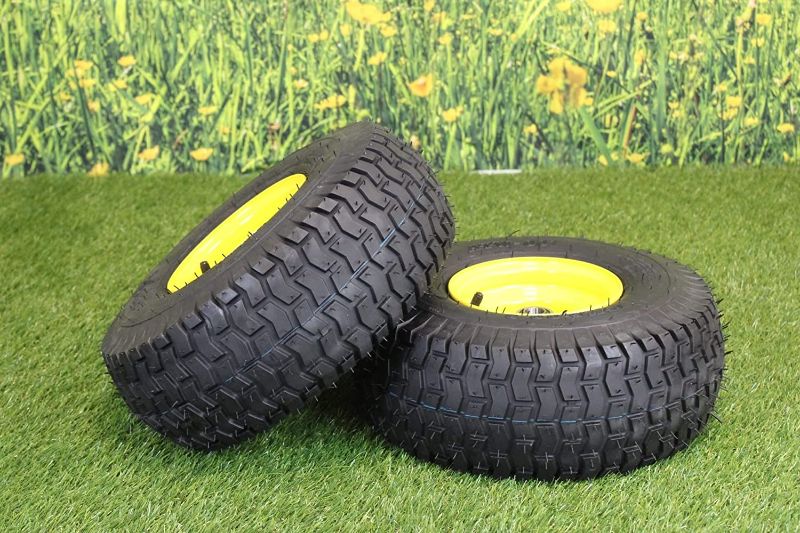 Photo 1 of (Set of 2) 15x6.00-6 Tires & Wheels 4 Ply for Lawn & Garden Mower Turf Tires .75" Bearing 