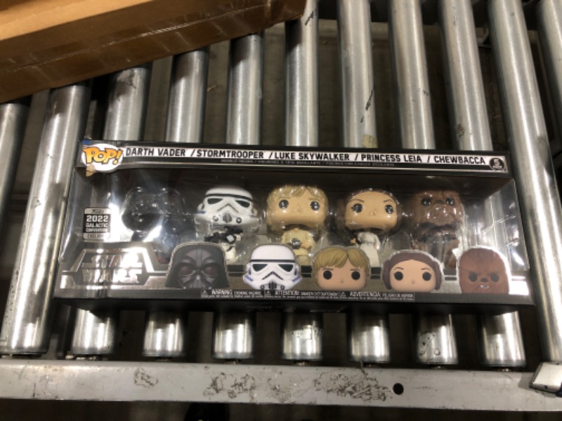 Photo 2 of Funko Pop! Vinyl: Star Wars - Darth Vader, Stormtrooper, Luke Skywalker, Princess Leia and Chewbacca - 5 Pack (Shared Galactic Convention, Amazon Exclusive), Multicolor, 64122