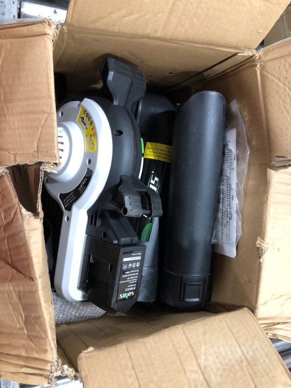 Photo 1 of Cordless Leaf Blower&Vacuum SOYUS 3in1 Leaf Vacuum Mulcher 40V 360CFM 5 Speeds Brushless Battery Operated Leaf Blower for Lawn Care with 45L Bag (2 x 4.0Ah Battery and Charger Included) Leaf Blower/Vacuum Kit