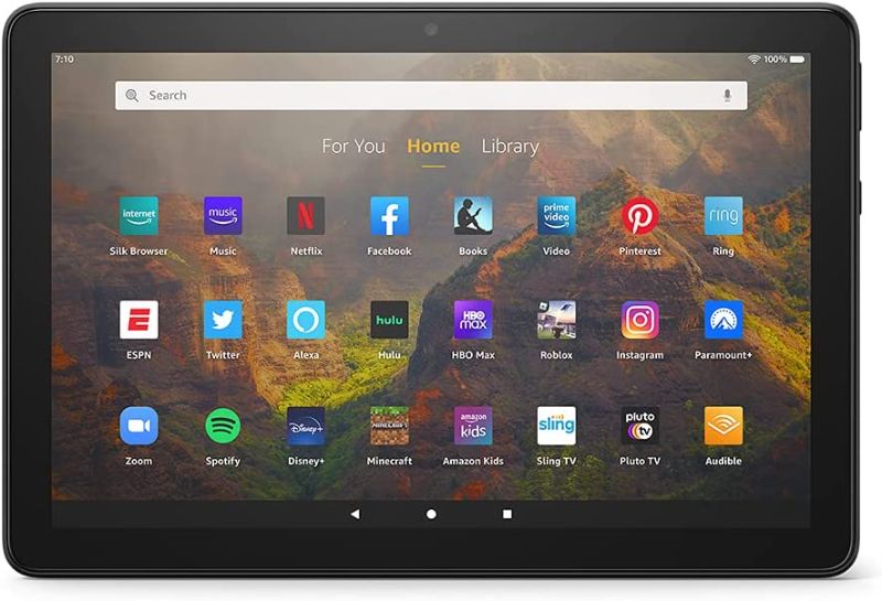 Photo 1 of Amazon Fire HD 10 tablet, 10.1", 1080p Full HD, 32 GB, latest model (2021 release), Black
