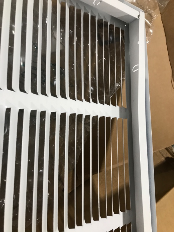 Photo 4 of 20" X 30" Steel Return Air Filter Grille for 1" Filter - Easy Plastic Tabs for Removable Face/Door - HVAC DUCT COVER - Flat Stamped Face -White [Outer Dimensions: 21.75w X 31.75h] 