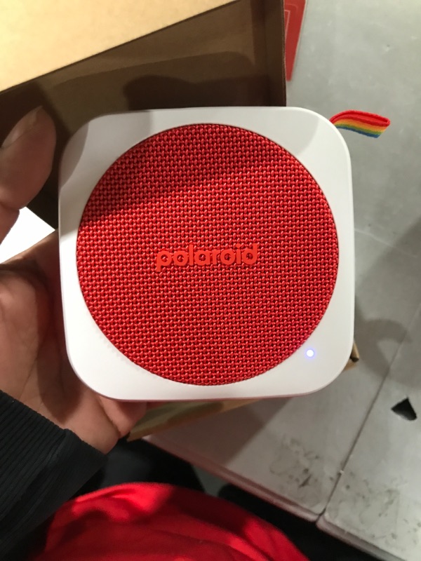 Photo 1 of Polaroid P1 Music Player (Red) - Super Portable Wireless Bluetooth Speaker Rechargeable with IPX5 Waterproof and Dual Stereo Pairing