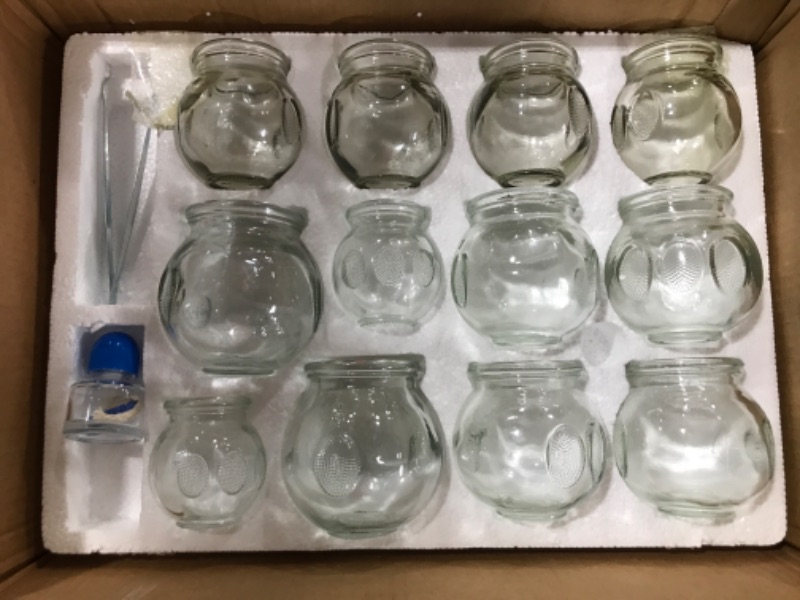 Photo 2 of 12 pcs Thick Glass Cupping Set for Professionals (2 Cups 5 2.87x4x3.5) (4 Cups 4 2.5x3.5x3) (4 Cups 3 2.25x3.12x2.8) (2 Cups 2 2.37x3x2)