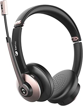 Photo 1 of Earbay Wireless Headset, Bluetooth Headsets with Microphone Noise Cancelling, On Ear Headphones with Mic Mute, Handsfree PC Headsets for Zoom/Ms Teams/Skype/Dual Connect/Laptop/iPhone/Tablet
