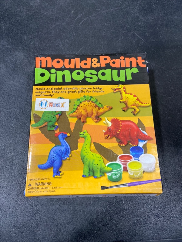 Photo 2 of AVIASWIN Dinosaur Painting Kit for Kids, Arts and Crafts for Kids Ages 6-8, 8-12, 6 Dino Figurines Playset, Gifts for Boys and Girls, Blue, Red, Green, White, Black, Yellow