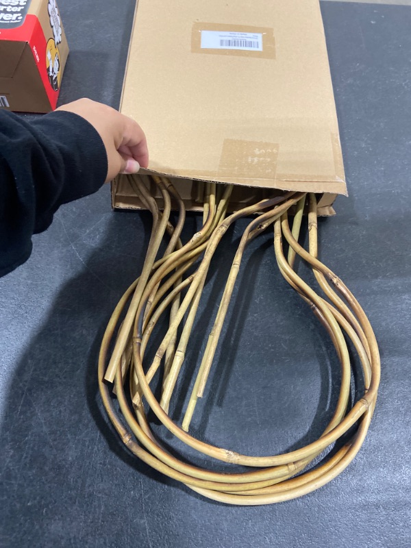 Photo 1 of 10 Pack Bamboo Hoop Trellis for Potted Plants, Handmade 15 in. Bamboo Loop Stakes for Climbing Flowers and Vines