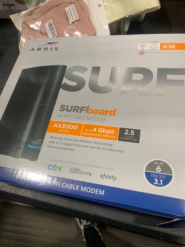 Photo 4 of ARRIS Surfboard G36 DOCSIS 3.1 Multi-Gigabit Cable Modem & AX3000 Wi-Fi Router | Comcast Xfinity, Cox, Spectrum| Four 2.5 Gbps Ports | 1.2 Gbps Max Internet Speeds | 4 OFDM Channels