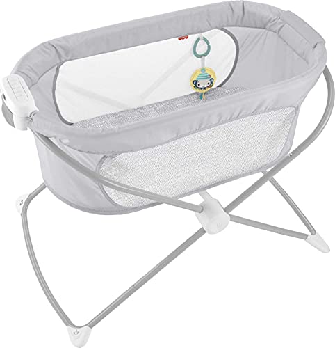 Photo 1 of Fisher-Price Soothing View Vibe Bassinet – Hearthstone Folding Portable Baby Cradle for Newborns and Infants
