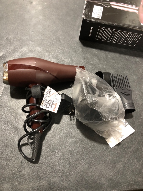 Photo 2 of 2000 Watt Hair Dryers, Xpoliman Professional Salon Hair Dryer with AC Motor, Negative Ionic Blow Dryer with Diffuser Concentrator Comb, 2 Speed 3 Heat Settings,Low Noise Long Life Style-Brown/Purple