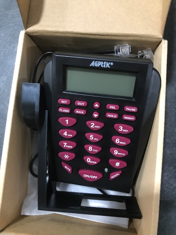 Photo 2 of AGPtEK Corded Telephone with Headset & Dialpad for House Call Center Office - Noise Cancellation