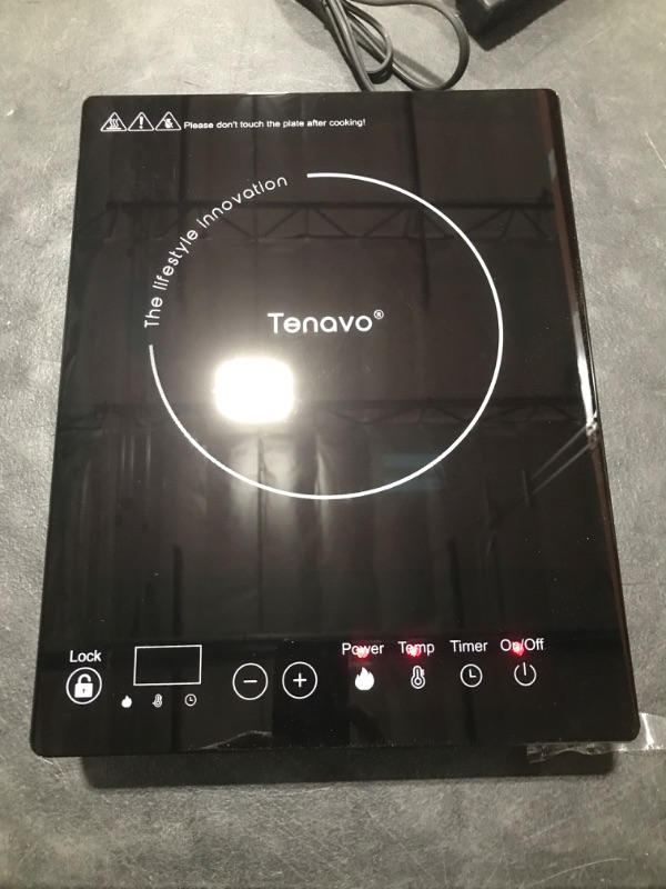 Photo 2 of Tenavo 1800W Portable Induction Cooktop, Induction Hot Plate, Induction Burner with Sensor Touch, Single Induction Cooktop, 10 Power and Temperature Levels