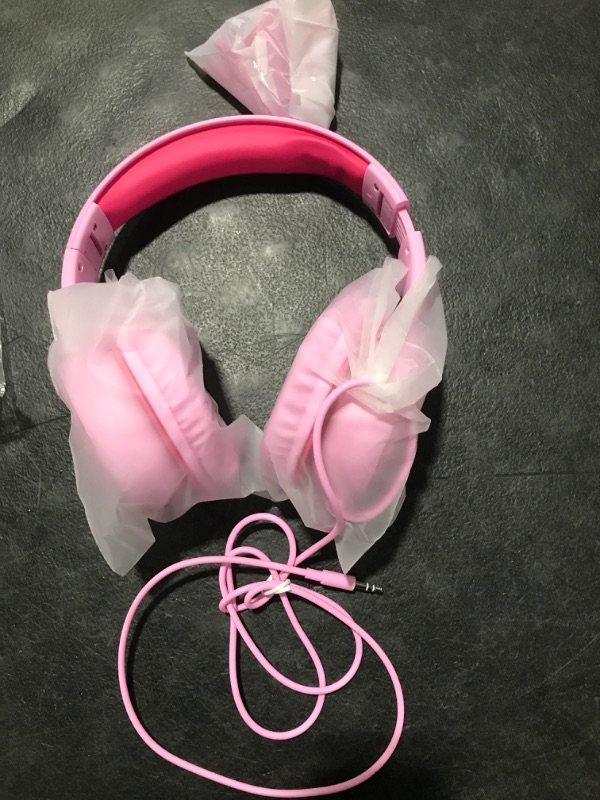 Photo 1 of Kids Headphones, 85dB Volume Limiting - Toddler Headphones for Detachable Cat Ear, Wired Headphones with Sharing Splitter, Foldable Stereo Over-Ear Headphones for School/Travel/iPad/Kindle/Switch Pink