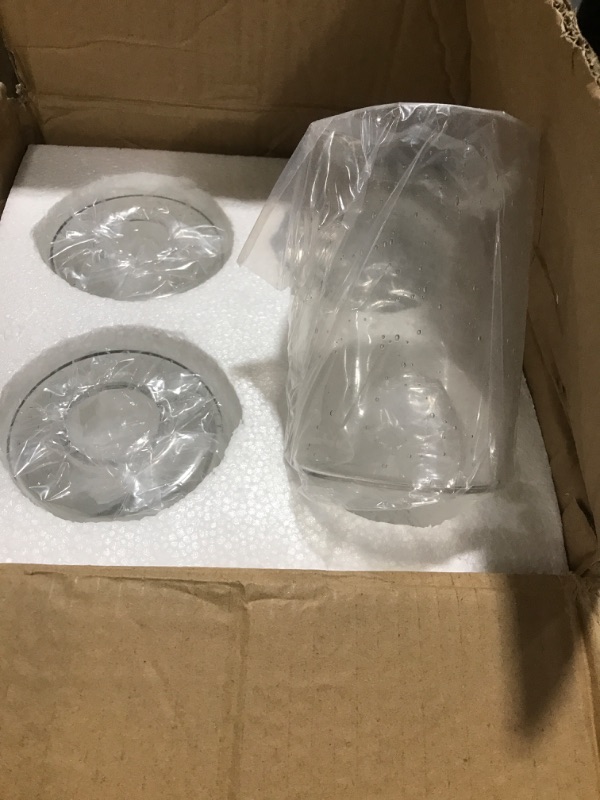 Photo 2 of 4 Pack Clear Seeded Glass Shade, YOUROKE Cylinder Clear Bubble Glass Shade 5.9in Height, 3.9in Diameter, 1.7in Fitter, High Transmittance Glass Lampshade Replacement for Pendant Light, Chandelier 