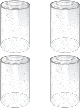 Photo 1 of 4 Pack Clear Seeded Glass Shade, YOUROKE Cylinder Clear Bubble Glass Shade 5.9in Height, 3.9in Diameter, 1.7in Fitter, High Transmittance Glass Lampshade Replacement for Pendant Light, Chandelier 