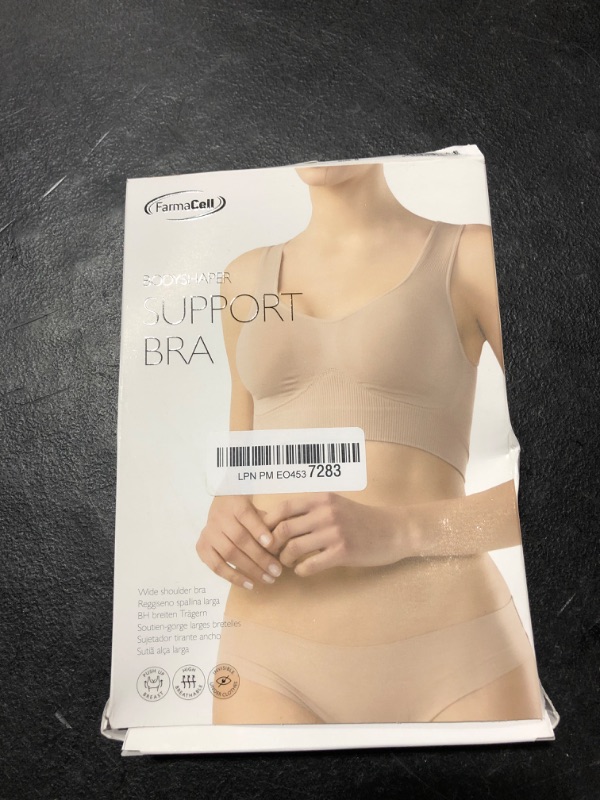 Photo 2 of Farmacell Bodyshaper 618 - Elastic Push-up Bra Wide Shoulder top Band with Breast Support Effect, 100% Made in Italy S [US 42] Nude SIZE SMALL