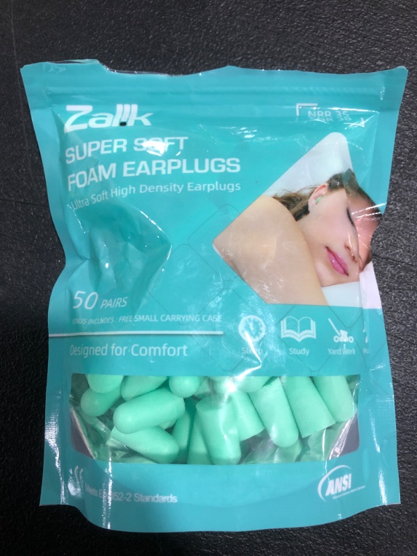 Photo 2 of (50 Pair) Ear Plugs for Sleeping, Reusable Soft Foam Earplugs Noise Cancelling Sound Blocking Reduction Earplugs for Sleeping, Snoring, Concerts, Airplanes, Travel, Work, Loud Noise, 35dB Highest NRR. OPEN PACKAGE. 