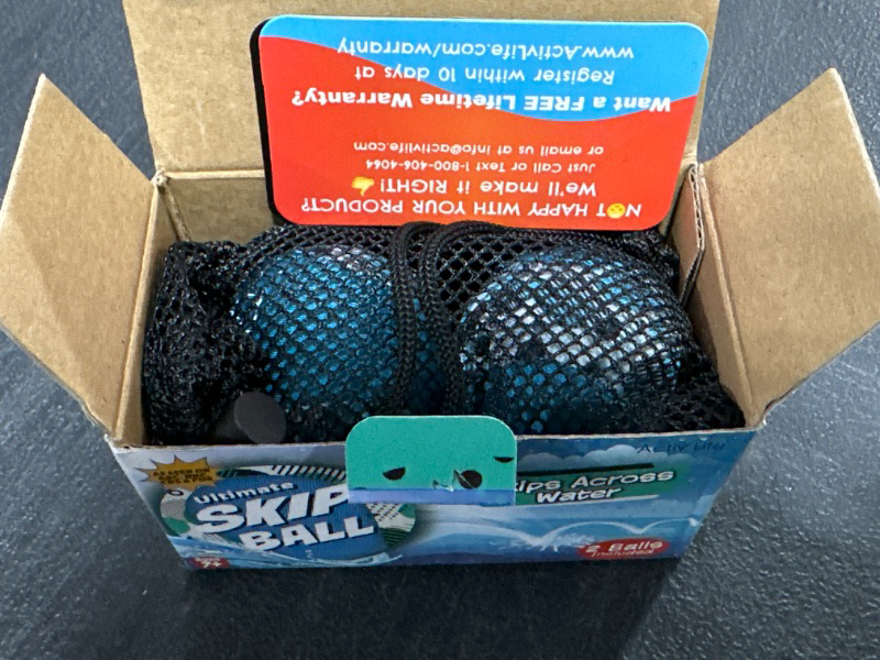 Photo 2 of Activ Life The Ultimate Skip Ball – Water Bouncing Ball (2 Pack) Create Lasting Memories with Your Friends & Family at The Beach, Lake or Pool - Great for All Ages Blue Spots