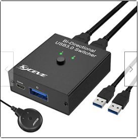 Photo 1 of USB 3.0 Switch Selector, Bi-Directional USB Switch 2 in 1 Out / 1 in 2 Out, MLEE
