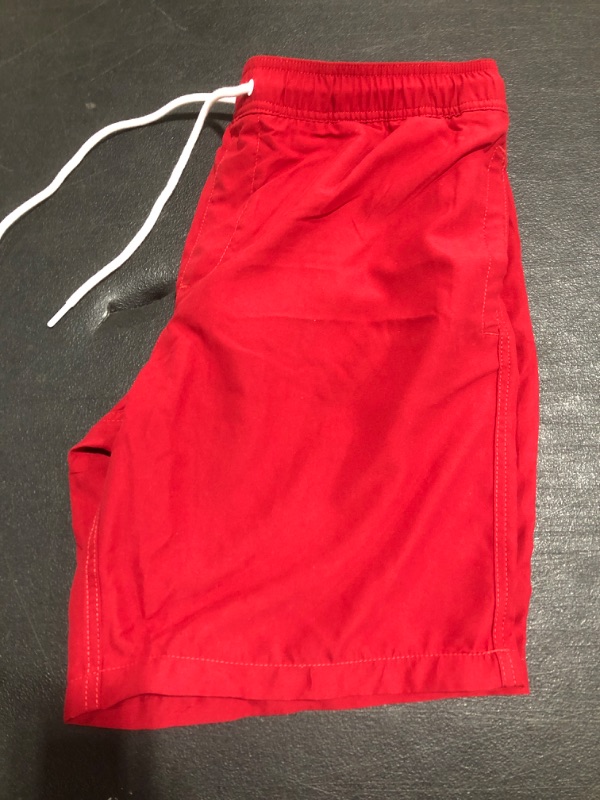 Photo 1 of AMAZON ESSENTIALS MEN'S SHORTS. RED. SIZE LARGE. 