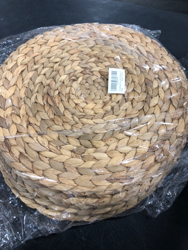 Photo 2 of 15" Woven Placemats Set of 6,Natural Water Hyacinth Weave Placemat Round Braided Large Woven Placemats Rattan Tablemats