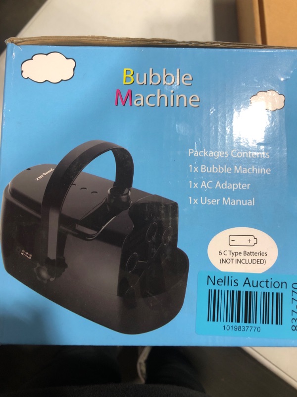 Photo 3 of Bubble Machine Durable Automatic Bubble Blower, 8000+ Bubbles Per Minute Bubbles for Kids Toddlers Bubble Maker Operated by Plugin or Batteries Bubble Toys for Indoor Outdoor Birthday Party
