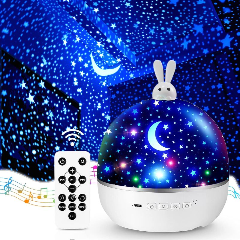 Photo 1 of One Fire Night Light for Kids, Bluetooth Music Kids Night Lights for Bedroom,96 Light Modes Baby Night Light Projector,Remote Timer Kids Night Light Lamp...
