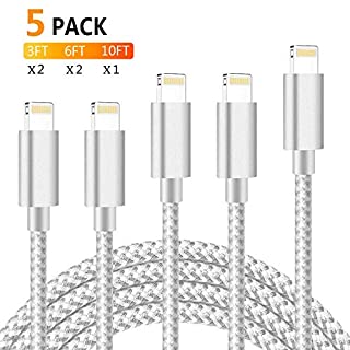 Photo 1 of Newcos iPhone Charger,Lightning Cable,MFi Certified Cable 3ft/6ft/10ft Extra Long Nylon Braided USB Charging & Syncing Cord Compatible iPhone