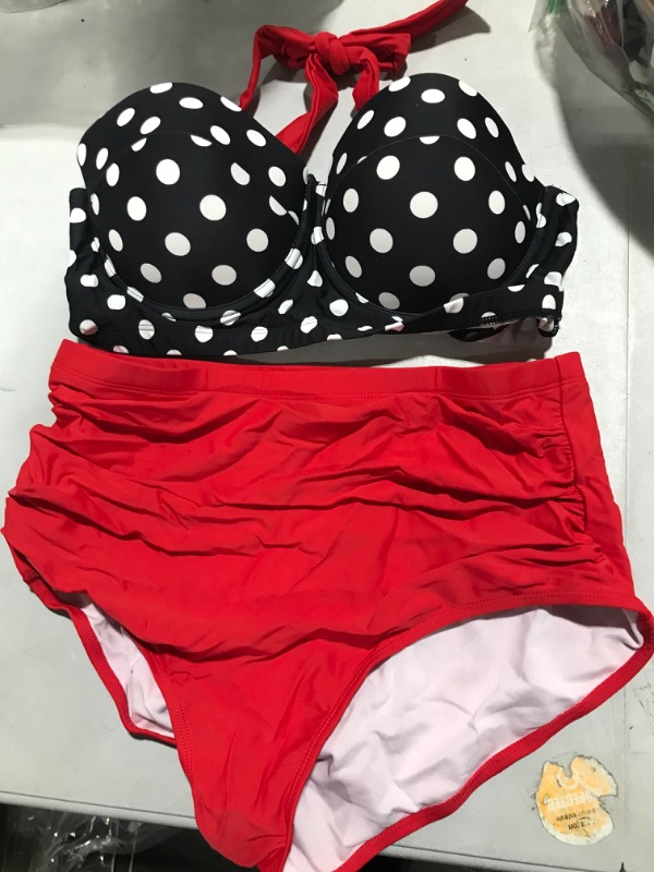 Photo 1 of Angerella Women Vintage Polka Dot High Waisted Bathing Suits Bikini Set
SIZE-XL